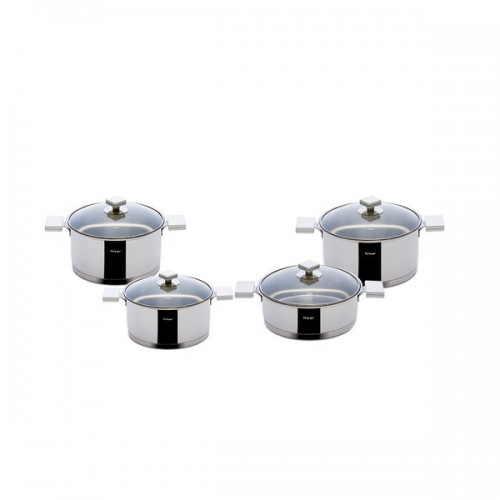 Milan 9 Piece Stainless Steel Cookware Set - Ivory