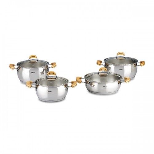 Monaco 8 Piece Stainless Steel Cookware Set - Gold