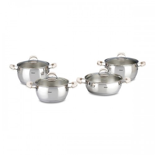 Monaco 9 Piece Stainless Steel Cookware Set (Ivory)