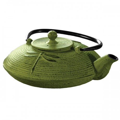 Myst Green 28-ounce Cast Iron Dragonfly Tea Pot
