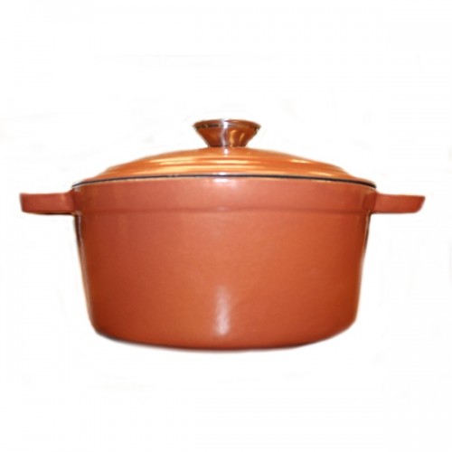 BergHoff Neo Copper-finish Cast Iron Oval Covered 8-quart Casserole Dish