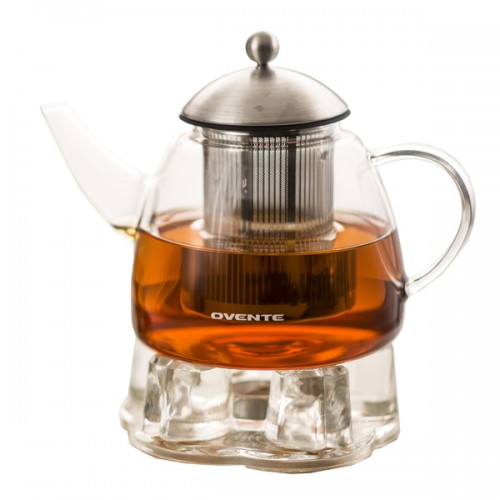 Ovente FGA44 44 oz. Glass Tea Pot with Warmer