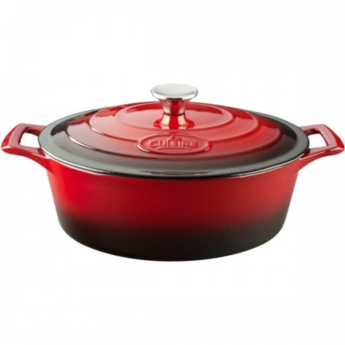 La Cuisine PRO Red Cast Iron Oval 4.75-quart Casserole Dish