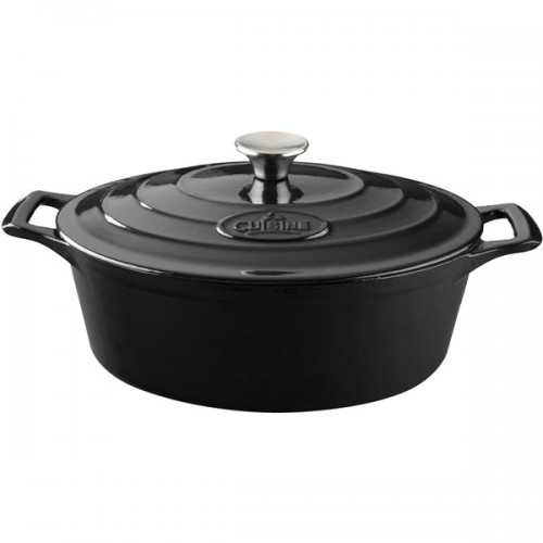 La Cuisine PRO Black Cast Iron Oval 6.75-quart Casserole Dish