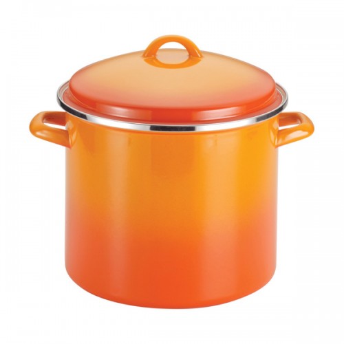 Rachael Ray Enamel on Steel 12-quart Orange Gradient Covered Stockpot