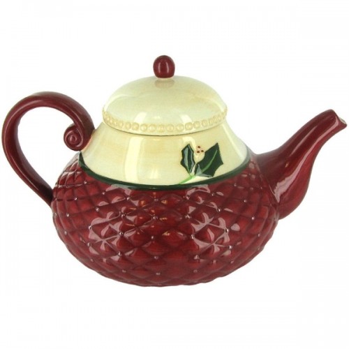 Russ Berrie Christmas Traditions Holiday Ceramic Teapot