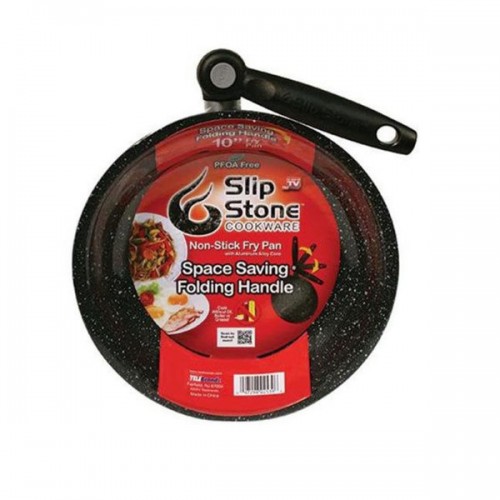 As Seen on TV Black Aluminum 10-inch Slip Stone Cookware Non-stick Fry Pan