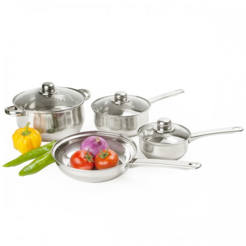 Stainless Steel Belly Shaped 7-piece Cookware Set