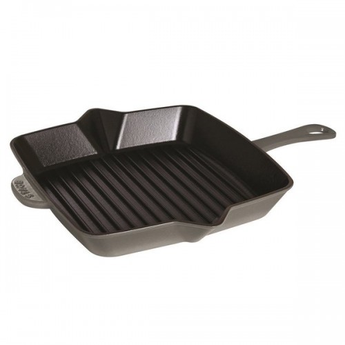 Staub 10" Cast-Iron Grill Pan,, Graphite Grey