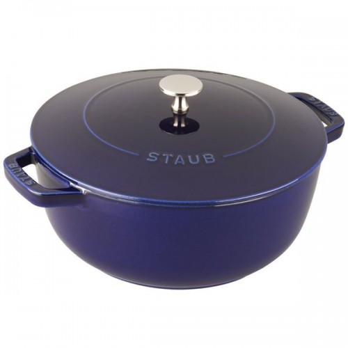 Staub Dark Blue Cast Iron 3.75-quart Essential French Oven