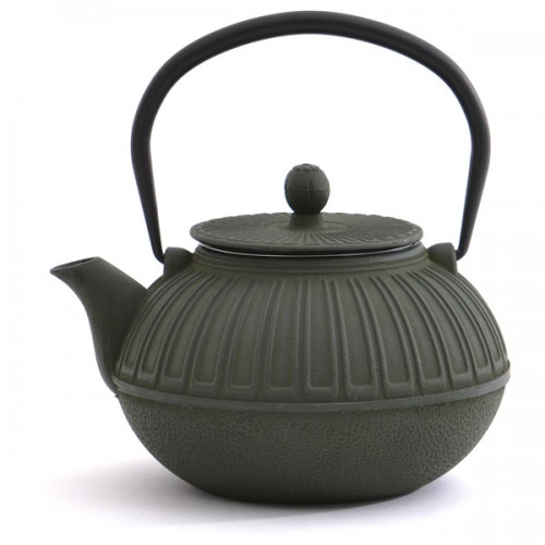 Dark Green Cast Iron 3.5-cup Capacity Teapot