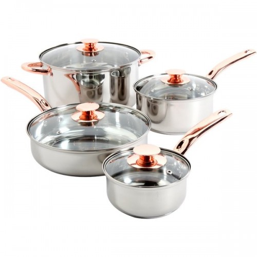 Sunbeam Ansonville 8-piece Cookware Set with Copper Handles