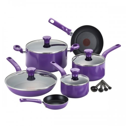 T-Fal Excite Purple Non-stick 14-piece Cookware Set
