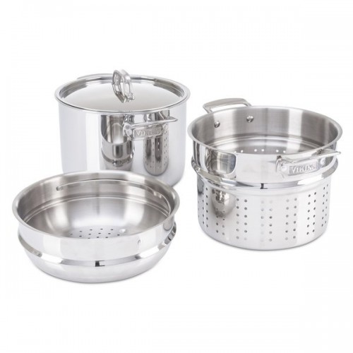 Viking 3-Ply Multi-Cooker/ Pasta Pot with Bonus Steamer 8 quart Silver