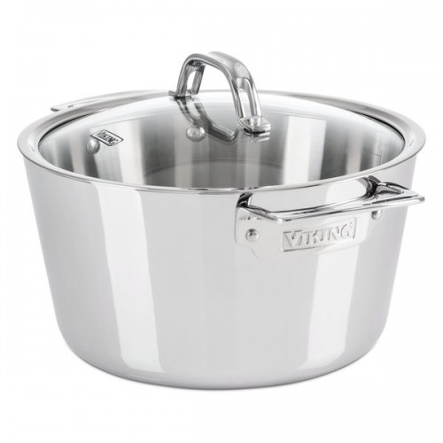 Viking Contemporary Dutch Oven Mirror Finish with Lid 5.2 quart Stainless Steel