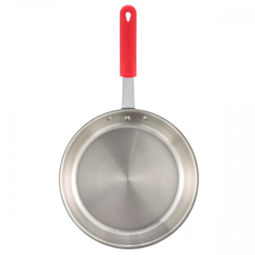 Winco Apollo 7-inch 3-ply Red Silicone Sleeve Handle Fry Pan