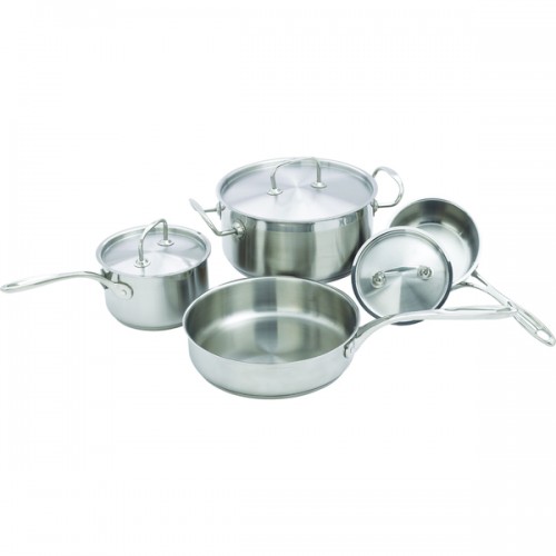 FortheChef 7 Piece Commercial Grade Premium Induction-Ready Stainless Steel Cookware Set