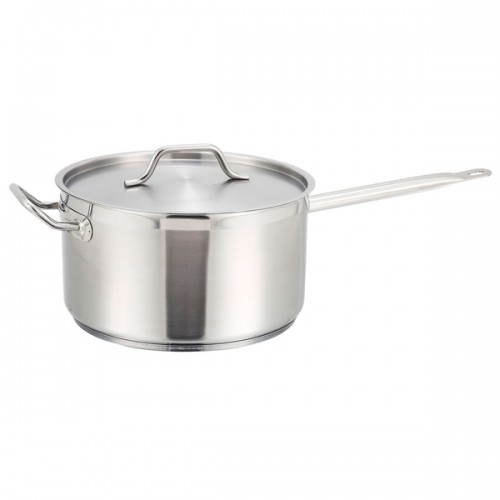 FortheChef 7.5 Qt. Induction-Ready Stainless Steel Sauce Pan with Cover