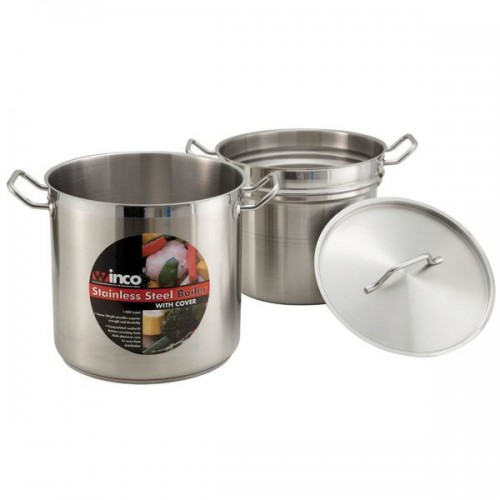 Winco Stainless Steel 16-quart Double Boiler with Cover