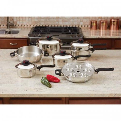 World's Finest 7-Ply Steam Control Stainless Steel Cookware (17 Piece Set)