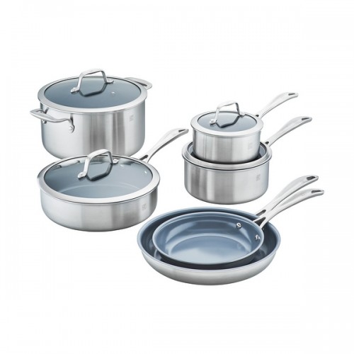 ZWILLING Spirit 3-ply 10-pc Stainless Steel Ceramic Nonstick Cookware Set