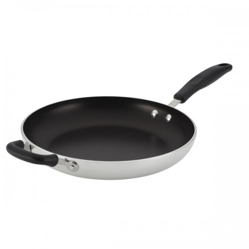 Farberware Commercial Nonstick 12-inch Silver Skillet with Helper Handle